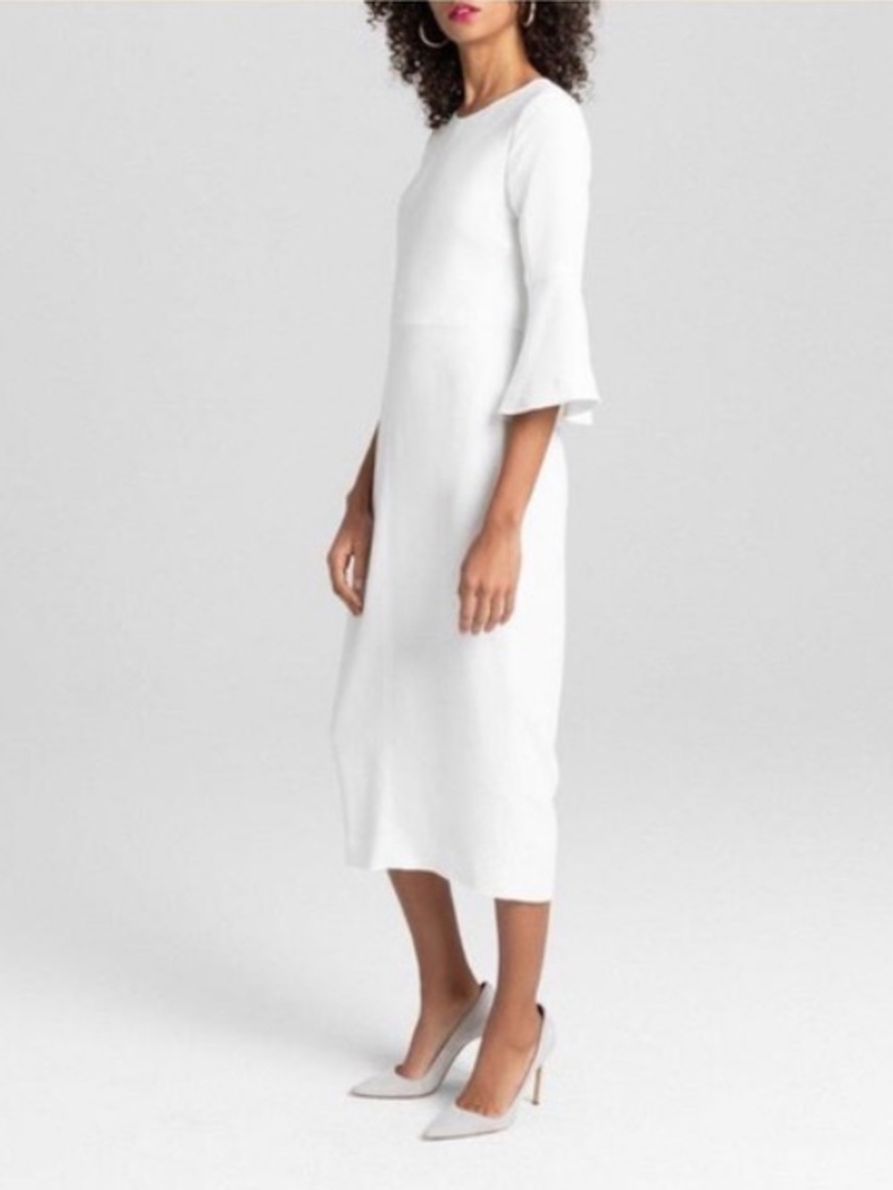 A.L.C. NWOT Robbins White Flared Sleeve Midi Dress Size 0 XS - Picture 6 of 11